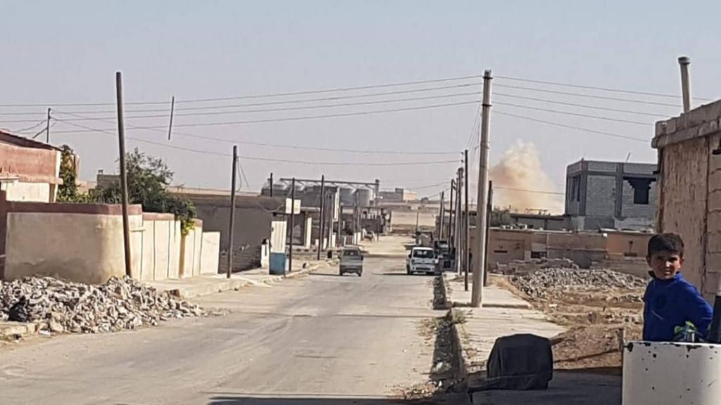 Smoke rising from Ain Issa town after Turkish bombing