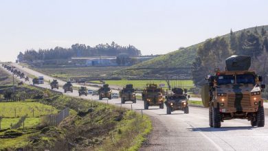 A Turkish convoy in Idlib.