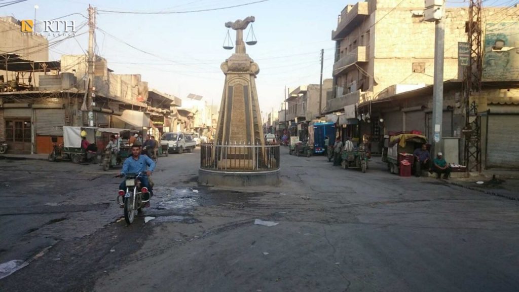 al-Mizan Roundabout in the city of al-Bab, Aleppo northern countryside