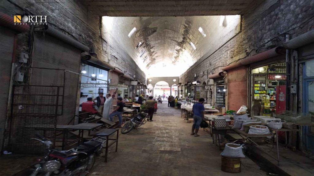 The covered market in the city of Azaz in the northern countryside of Aleppo- North Press