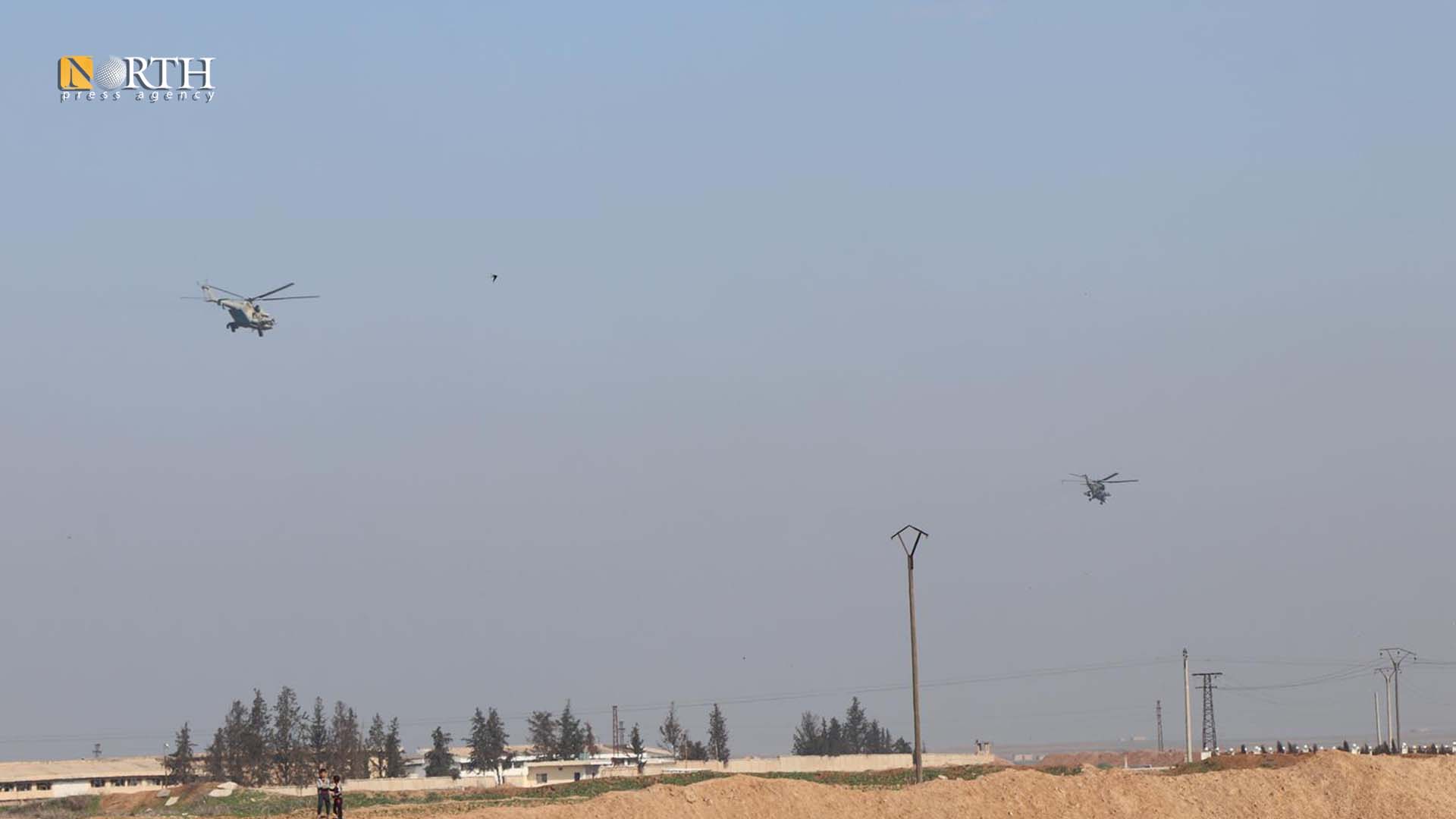 Two Russian helicopters in the sky of Tel Tamr, north of Hasakah – North Press