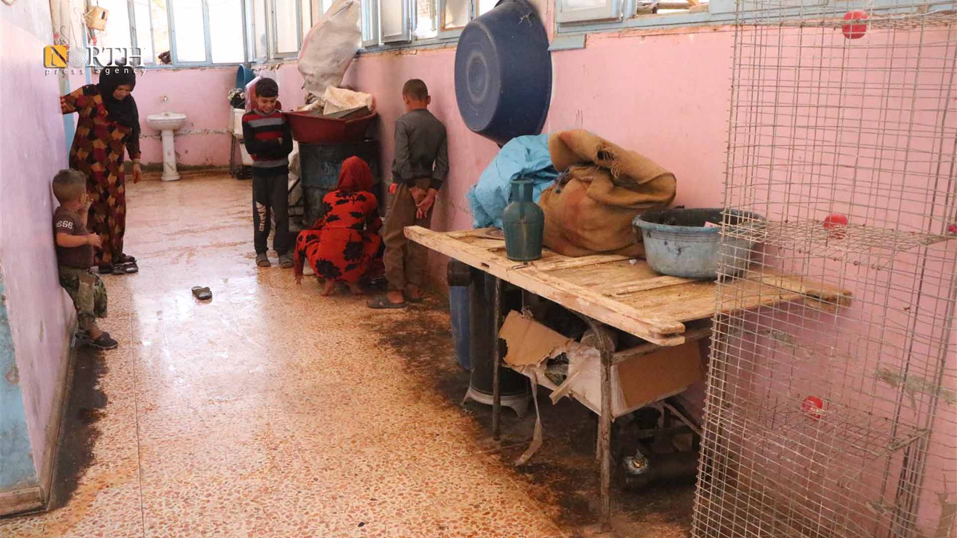 Displaced people from Sere Kaniye in one of the shelters in the town of Tel Tamr, northeast Syria – North Press