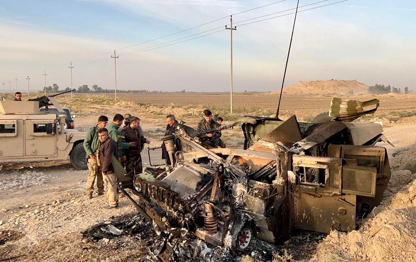 A vehicle belonging to Peshmerga exploded in Karmiyan area, Kurdistan/the Internet