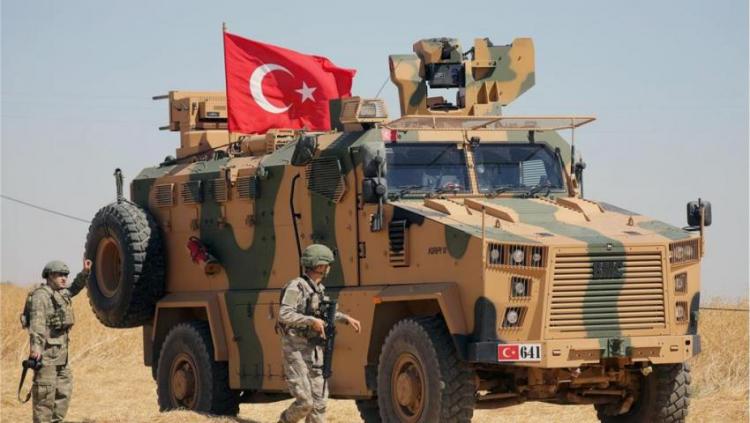 An armored vehicle of the Turkish army during the attack on Sere Kaniye