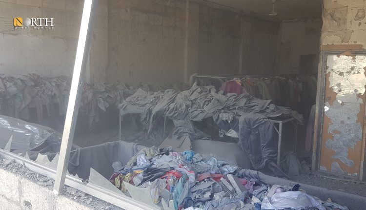 Destruction left by Turkish shelling of a shop in Kobani – North Press/archive