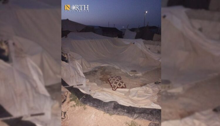 Material damage to the tents of the displaced in Mahmoudli camp caused by the sandstorm – North Press