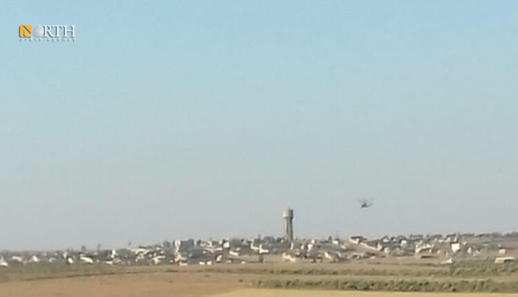 Helicopter accompanied by a military column for government forces southeast of Manbij – North Press