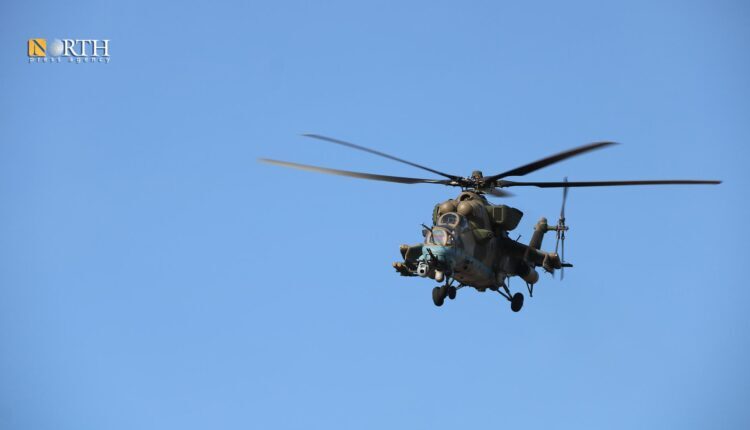 A helicopter accompanies a patrol in Ain Diwar area, northeastern Syria – North Press