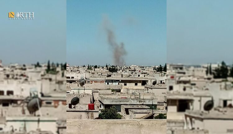 Turkish shelling of the town of Tel Rifaat north of Aleppo