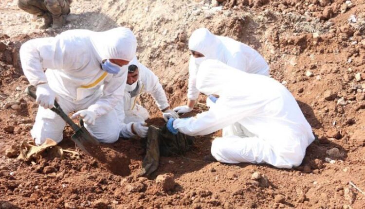 Specialized teams exhuming bodies from a mass grave in the countryside of Syria’s Aleppo – North Press