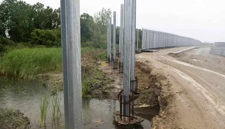 A view of a steel border wall at Evros river, near the Greek village of Poros – AP