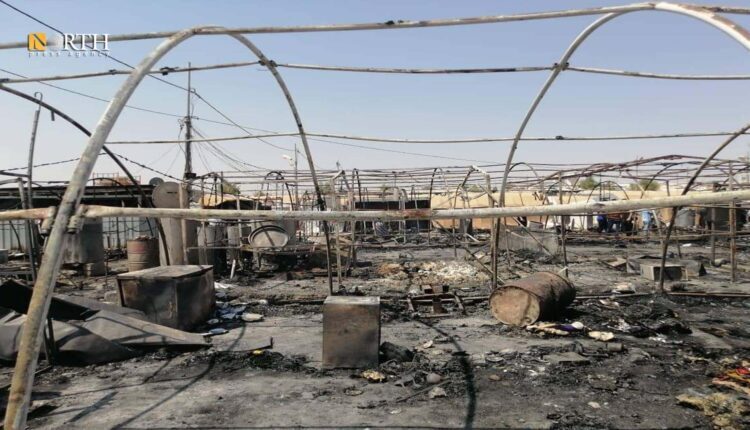 Fire burns displaced Yazidis tents in Bajed Kandala Camp in Duhok Governorate in KRI – North Press
