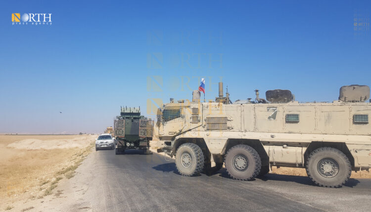 Russian and Turkish military vehicles during a joint patrol in Syria’s Kobani – North Press