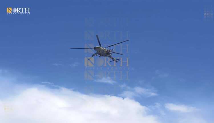 A Russian helicopter escorting a military patrol north of Hasakah – North Press