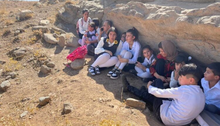 Students fleeing Iranian shelling on KRI