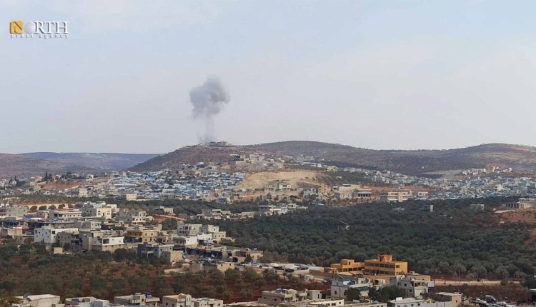 Former Russian airstrike on the outskirts of the of village of Qah north of Idlib – North Press/archive