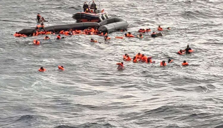 A boat sank in the sea