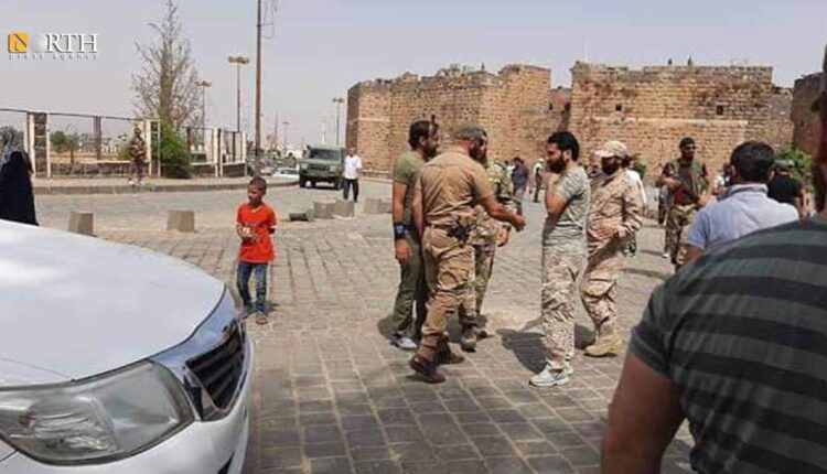 Eighth Brigade members in Busra al-Sham in the eastern countryside of Daraa - North Press