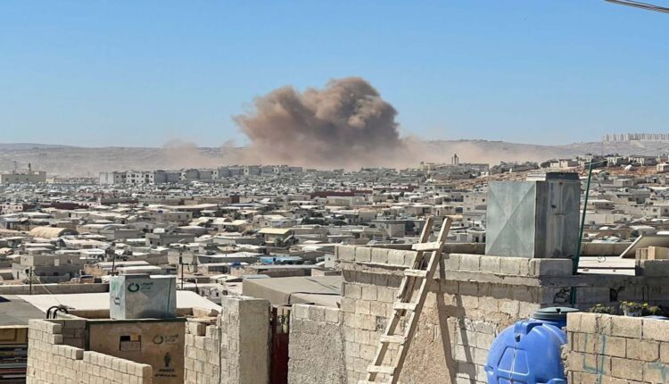 Russian airstrike close to IDP camps in north Idlib