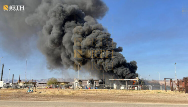 Fire at the Zaraba oil station in the countryside of Qamishli caused by a Turkish drone strike – North Press