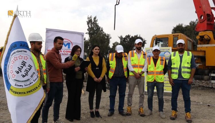 Board of Municipalities and Environment announcing, in a press conference, start of construction works on al-Rashid Bridge in Raqqa – North Press
