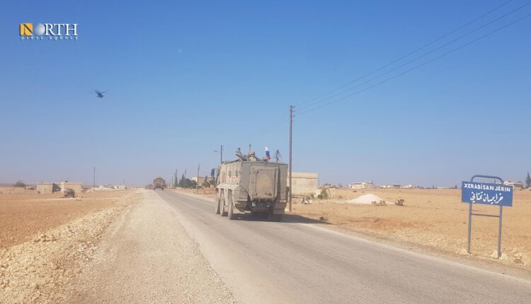Russian armored vehicle in a joint patrol with Turkey in Kobani countryside, north of Aleppo – North Press