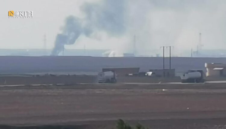Smoke rising from Khatoun gas station in the vicinity of the town of Terbe Spi (al-Qahtaniyah), east of Qamishli in northeast Syria – North Press