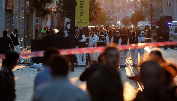 The site of Istanbul blast in Turkey