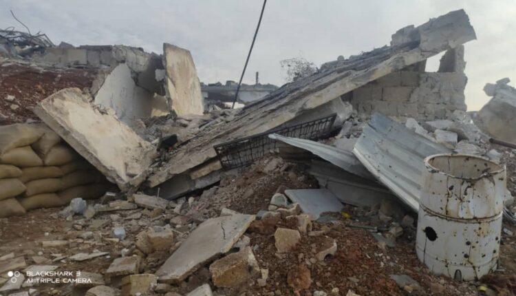 Impacts of Turkish airstrikes on the village of Maraanaz in Aleppo northern countryside