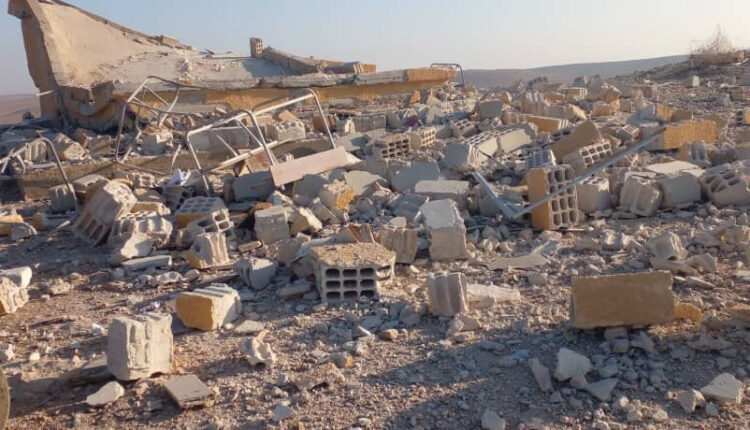 School in Koran village, near Kobani city, destroyed by Turkish shelling
