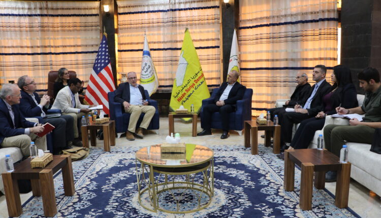 Deputy Assistant Secretary of State and AANES officials in the city of Qamishli, northeast Syria – AANES website