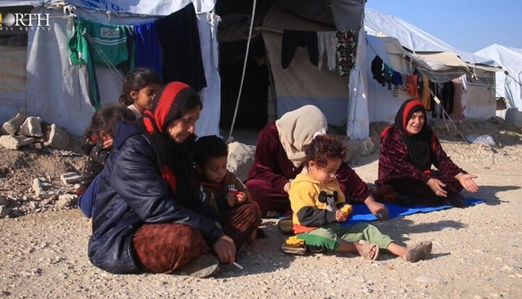Displaced women with their children in Newroz camp in Derik countryside, far northeast Syria - North Press