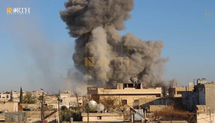 Former bombardment on Zawiya Mountain villages in South of Idlib, northwest Syria – NORTH PRESS / Archive
