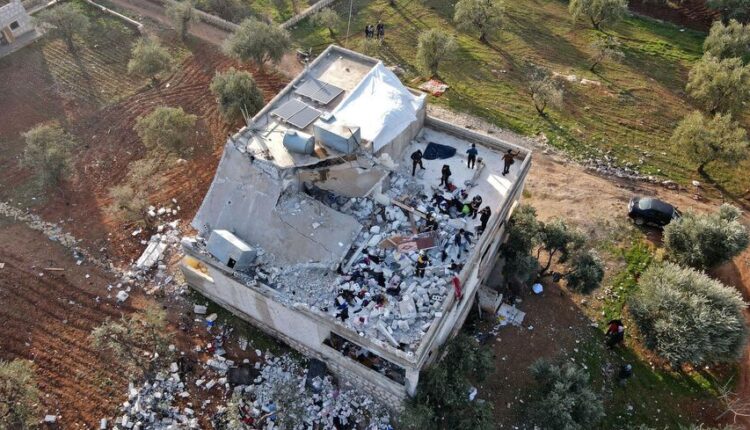 The house of suspected jihadists in Atmeh, in northwestern Syria's Idlib following a raid by US forces – AAREF WATAD/AFP via Getty Images