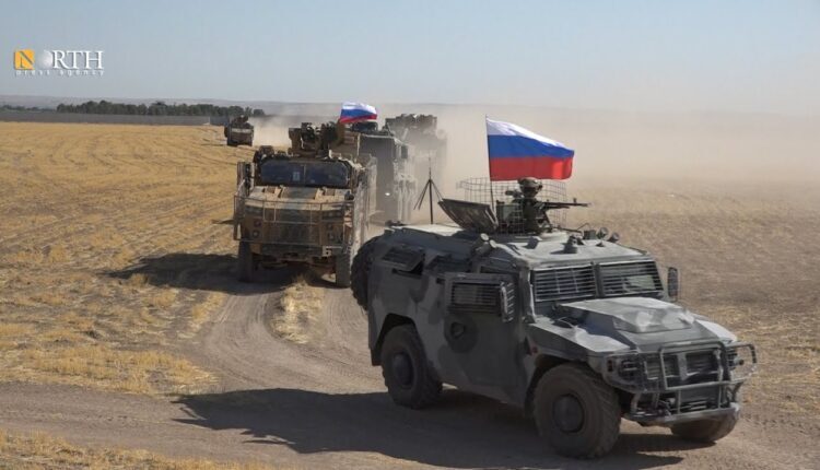 Russian armored vehicle during a previous joint patrol with Turkish forces in Syria's Kobani – North Press/archive