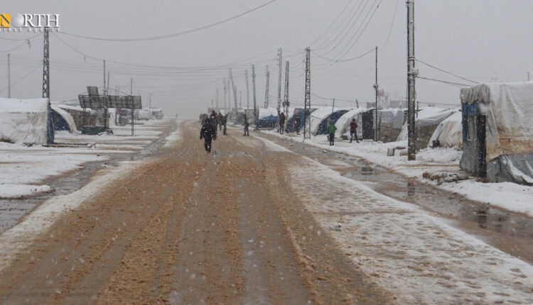 Snowfall in Sardam camp for Afrin IDPs in Aleppo northern countryside, north Syria in March 2022 – North Press