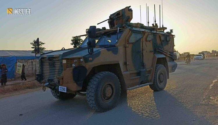 Idlib – A Turkish military armored vehicle on the Highway – North Press/archive