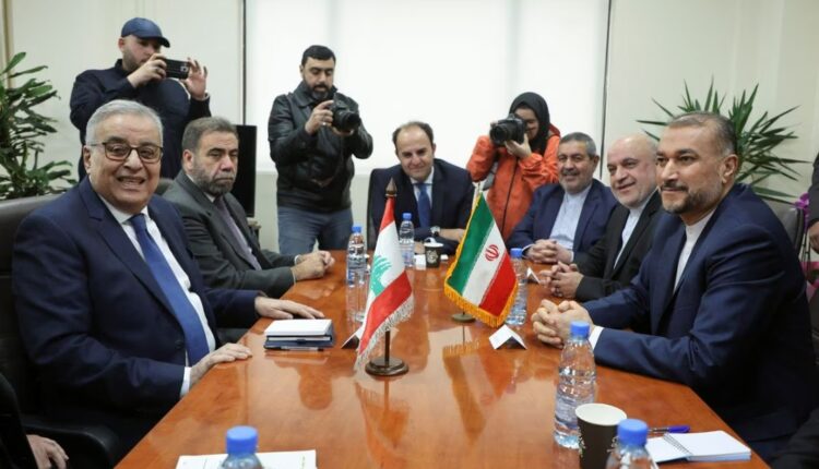 Lebanon's caretaker Foreign Minister Abdallah Bou Habib meets with Iranian Foreign Minister Hossein Amirabdollahian at the Ministry of Foreign Affairs, in Beirut, Lebanon on Jan. 13, 2023 – Reuters