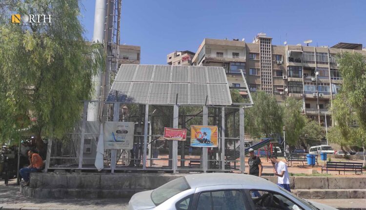 Solar panels in al-Maza neighborhood in Damascus – North Press/Archive