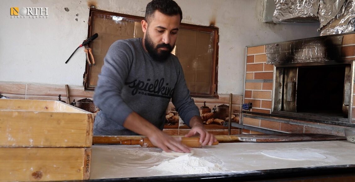 Syrian refugee Hamza Khalil in his Fatayer shop in Qushtapa camp in Erbil – North Press