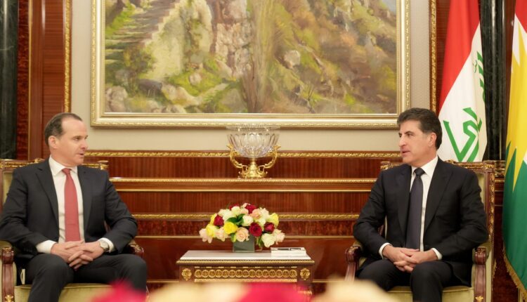 Kurdistan Region President Nechirvan Barzani during his meeting with White House Coordinator for Middle East and North Africa, Brett McGurk, in Erbil, Jan. 16, 2023 - Kurdistan Region Presidency)