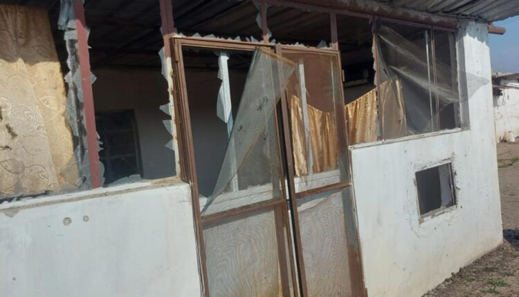 A poultry shed targeted by Turkish shelling in the countryside of Qamishli city