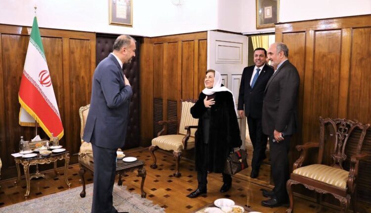 Special Advisor to the Syrian president Bouthaina Shaaban meets Iranian Minister of Foreign Affairs Hossein Amir Abdollahian