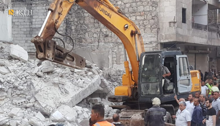 A collapsed building in al-Fardos neighborhood in Aleppo city – North Press