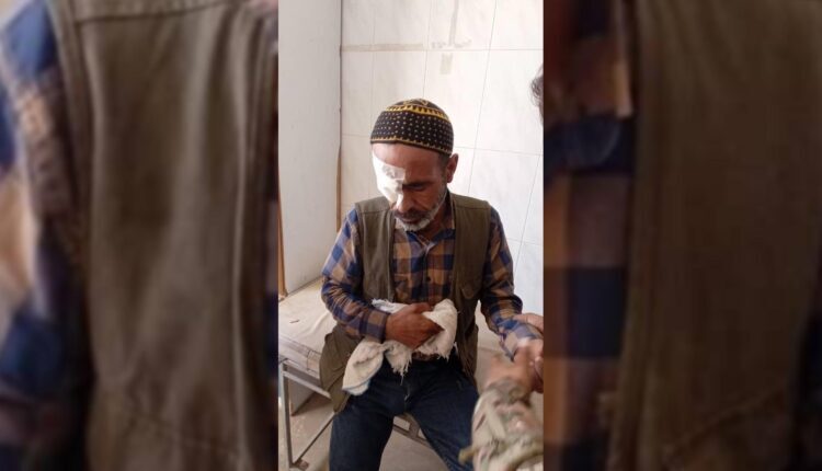 A man injured in a Turkish drone attack on Tel Rifaat in Aleppo northern countryside