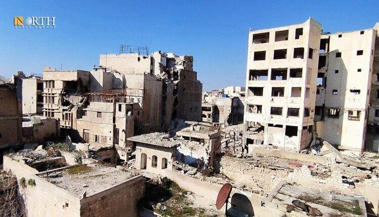 Collapsed buildings in Aleppo city following the Feb. 6 earthquake – North Press