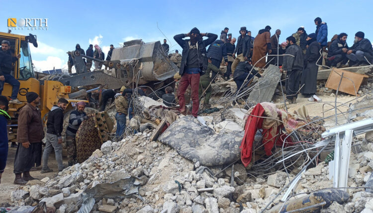 Ongoing search operations of earthquake victims in Jindires town in northern Aleppo – North Press