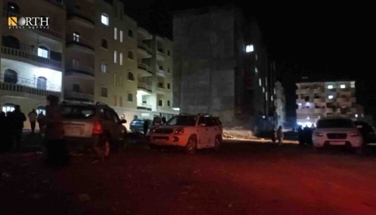 Residents of the city of Azaz north of Aleppo rush to streets following the new earthquake on Feb. 20 – North Press