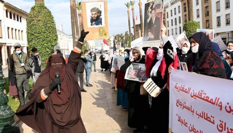 Protest organized by families of Moroccan ISIS members who are held in Syria and Iraq