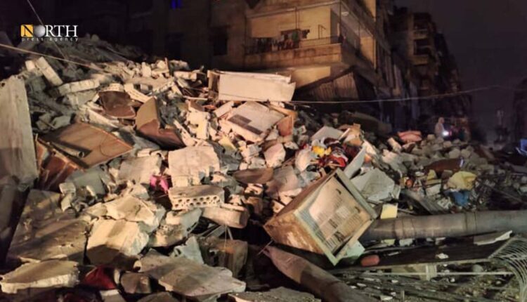 The collapse of a building in al-Adhamiya neighborhood in Aleppo city, NW Syria, following the earthquake – North Press